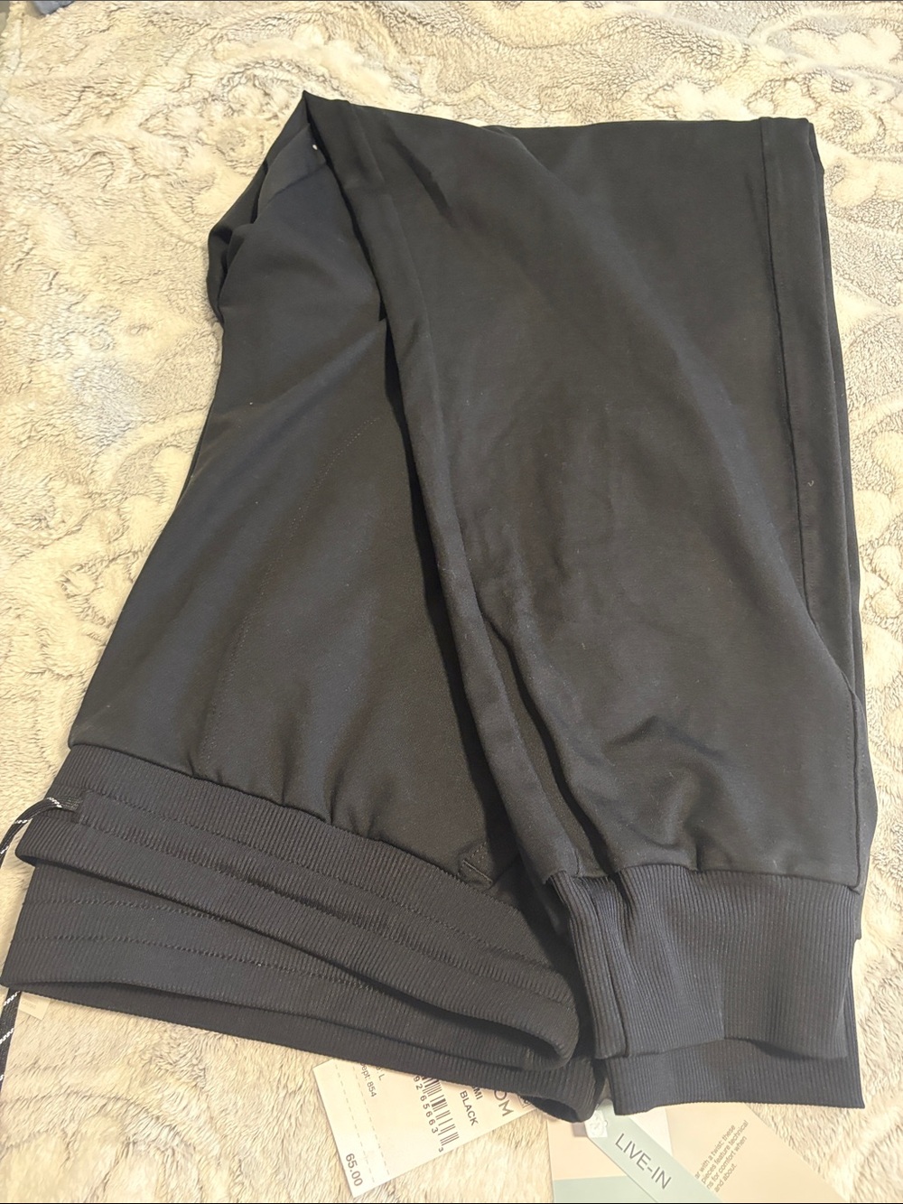 Women’s Zella Black Rib Waist Drawstring Joggers - Picture 4 of 4